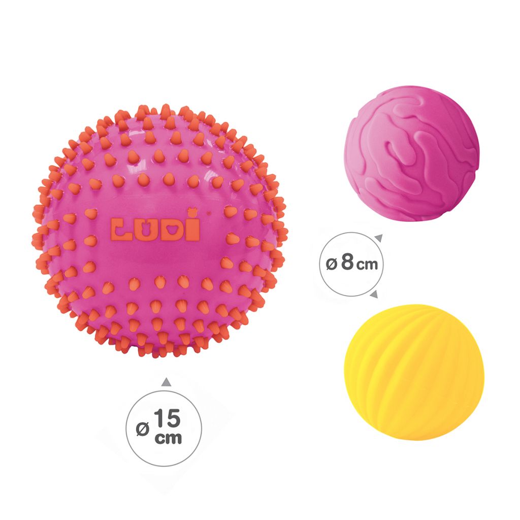 PELOTA SENSORIAL ROSA/AMARILLO