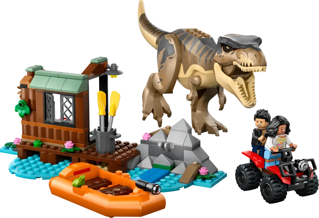 HUIDA POR EL RIO Y T-REX CAZA