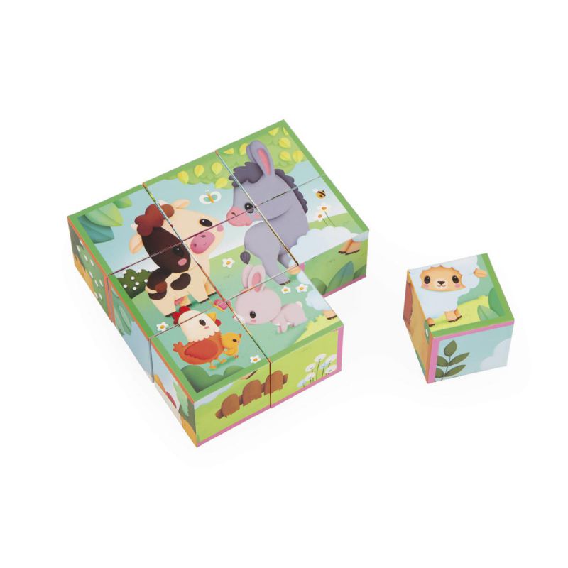 9 CUBOS ANIMALES GRANJA