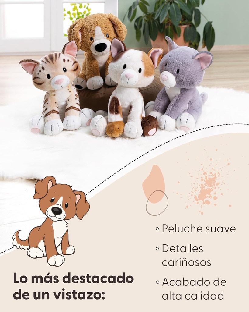 PELUCHE PERRO MARRON SENTADO