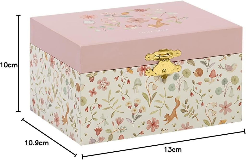 CAJA MUSICA JOYERO ROSA