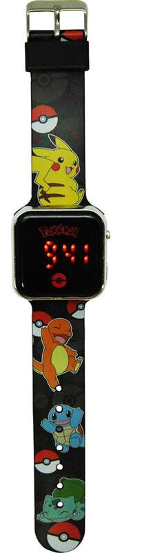 RELOJ POKEMON LED NEGRO