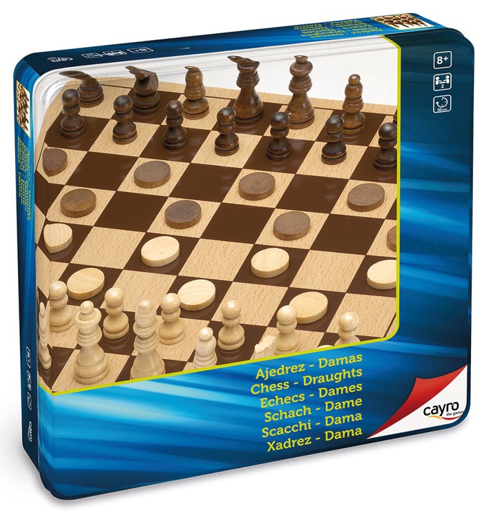 AJEDREZ/DAMAS MAD.CAJA MET.