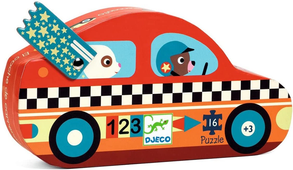 PUZZLE SILUETA COCHE CARRERAS