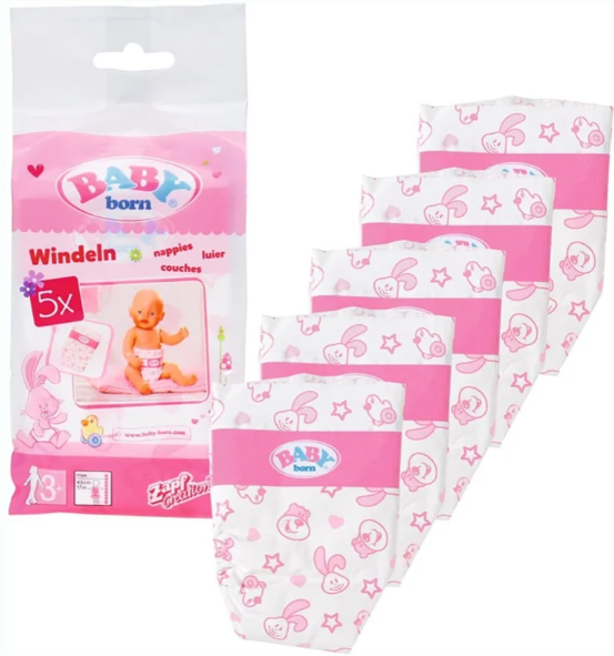 BABY BORN PAÑALES PACK 5
