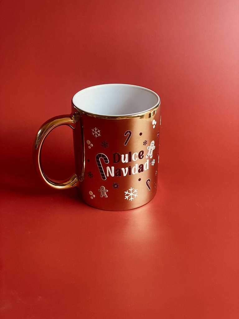 TAZA DORADA NAVIDAD