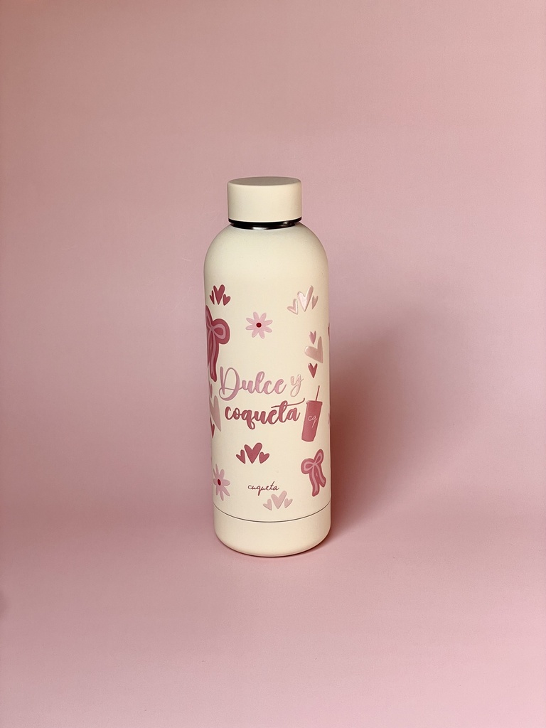 BOTELLA BEIGE DULCE Y COQUETA