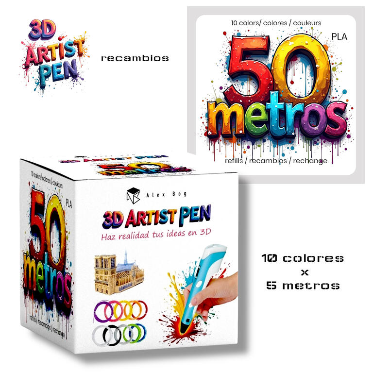 RECAMBIOS BOLI 3D 10 COLORES