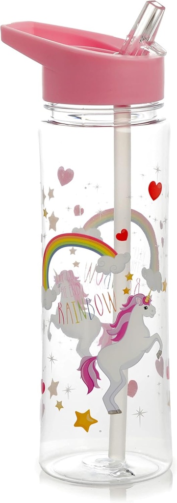 BOTELLA C/PAJITA UNICORNIO