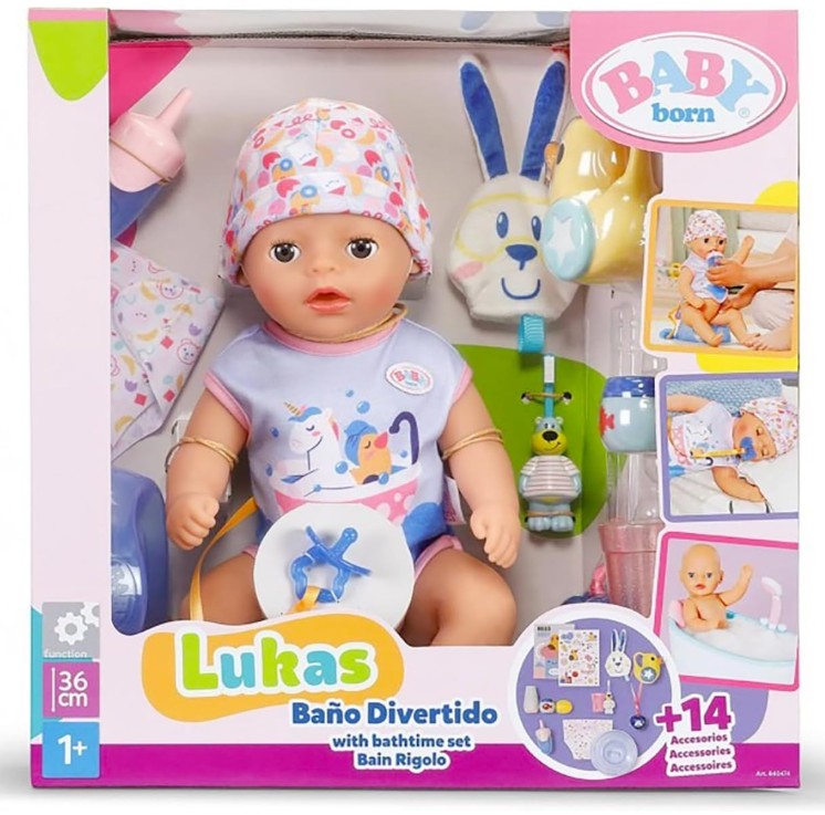 BABY BORN LUKAS BAÑO DIVERTIDO