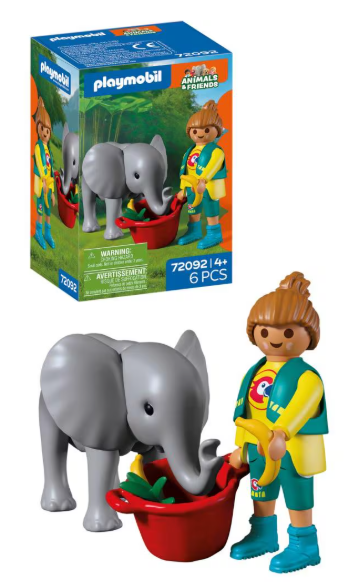 ZOO: ELEFANTE BEBE Y CUIDADOR