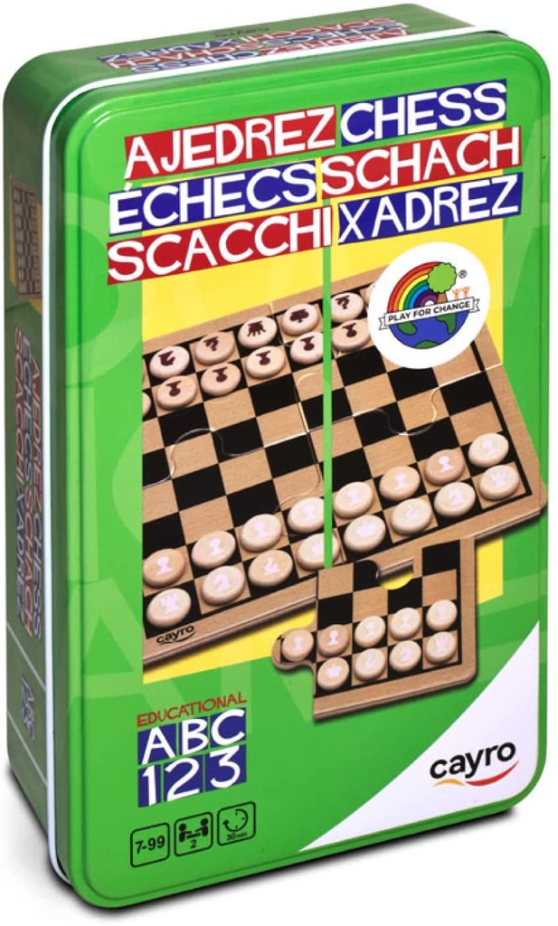 AJEDREZ VIAJE CAJA METAL
