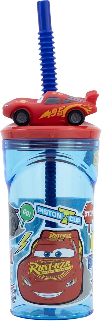 VASO CARS STICKERS 3D 360 ML.