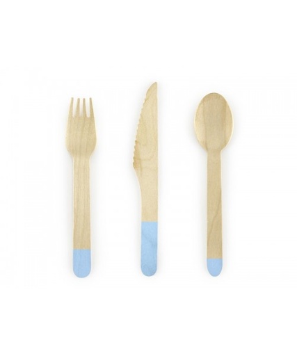 [01677131] SET CUBIERTOS MADERA AZUL 18PC