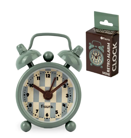 [23776244] DESPERTADOR RETRO MINI GRIS/ARC.